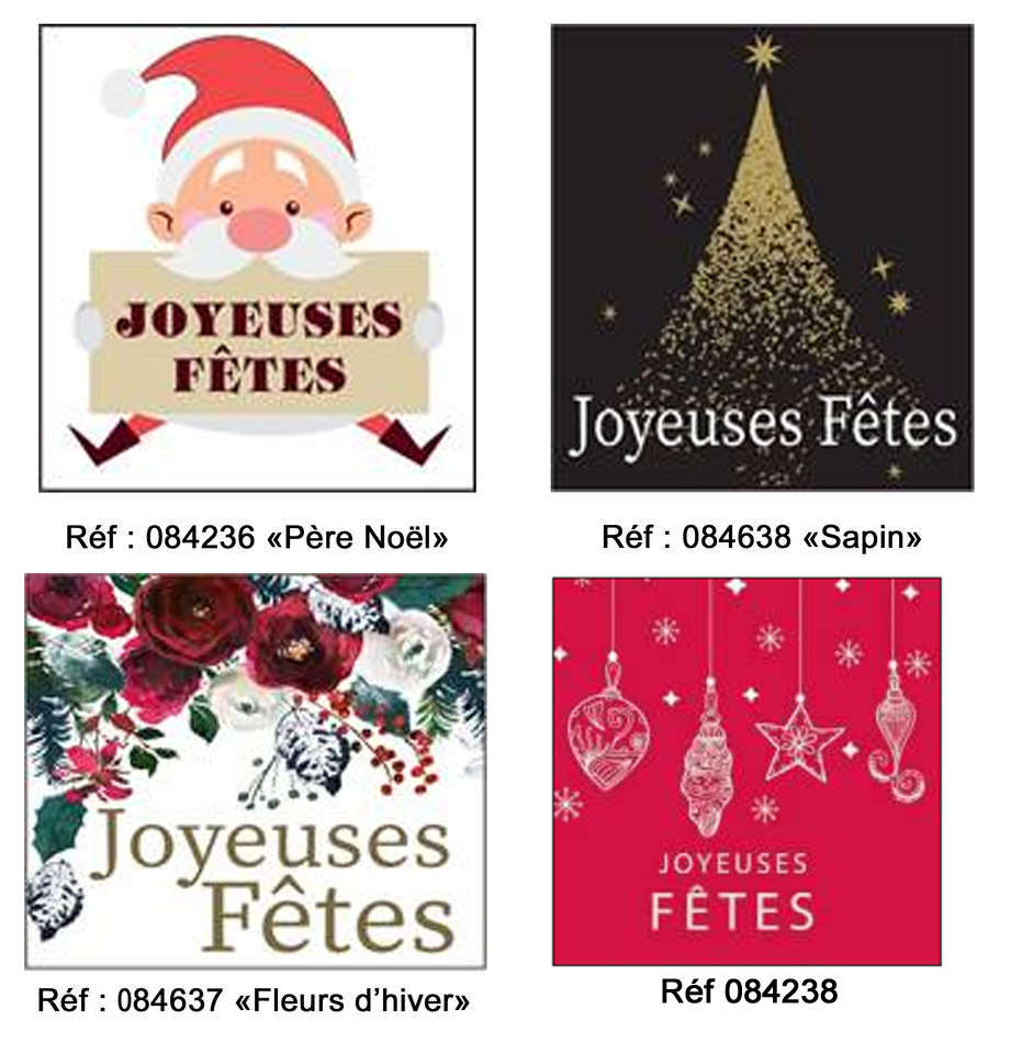 Geschenk-Aufkleber Joyeuses Fêtes Sterne 35 x 135 mm 200 Stück - RETIF