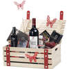 Coffret bois rectangle et lanières rouge  : Geschenkschachtel präsentbox