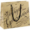 Sac papier kraft décor Voyage Gourmand noir : Ladentaschen einkaufstaschen modetaschen