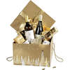 Geschenkschachtel 4-eckig Kraft Gold mit Schleife : Geschenkschachtel präsentbox