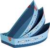 Geschenkkörbchen Pappe Form 'Boot' mit Meeresmotiv : Korb geschenkkorb präsentierungskorb