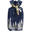 Vliessäckchen PP blau/ weiss/ gold mit Schleife : Ladentaschen einkaufstaschen modetaschen