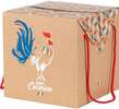 Geschenkbox Karton kubik "100% Cocorico" m. Tragekordeln : Geschenkschachtel präsentbox