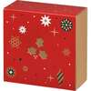 Coffret carton carré fourreau "Bonnes fêtes rouge" : Geschenkschachtel präsentbox