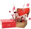 Coffret carton carré fourreau "Bonnes fêtes rouge" : Geschenkschachtel präsentbox