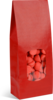 SOS-Bodenbeutel mit rot eingelegtem Kraftfenster : Verpackung für bäkerei konditorei