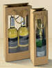Geschenktasche Kraft braun m. Fenster beidseitig 1/2-Fl. Wein : Verpackung fur flaschen und regionalprodukte