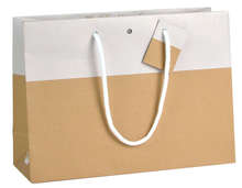 Geschenktasche Kraft zweifarbig Chic WHITE : Ladentaschen einkaufstaschen modetaschen