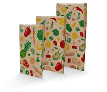 Krafttüte braun gerippt gedruckt 'Obst u. Gemüse' : Verpackung für bäkerei konditorei