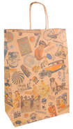 Papiertasche braun bedruckt mit Pappkordeln : Ladentaschen einkaufstaschen modetaschen
