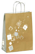 Krafttasche gold/ silber 'Weihnachtsgeschenke' : Ladentaschen einkaufstaschen modetaschen