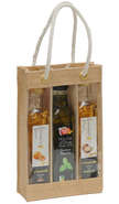 Sac toile de jute 3 bouteilles d'huile d'olives : Verpackung fur flaschen und regionalprodukte