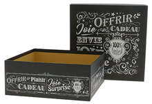 Quadratische Schachtel "Schwarzes Vintage" : Geschenkschachtel präsentbox