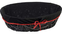 Corbeille bois ovale noire + liseré rouge : Korb geschenkkorb präsentierungskorb