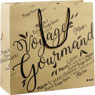Beutel aus Kraftpapier "Voyage Gourmand" schwarz : Ladentaschen einkaufstaschen modetaschen
