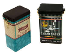 2er Pack Metallbox Kaffee 4-eckig COFFEE TIME mit Deckel : Geschenkschachtel präsentbox