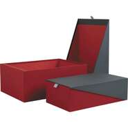Geschenkschachtel Box rot/ dunkelgrau : Geschenkschachtel präsentbox