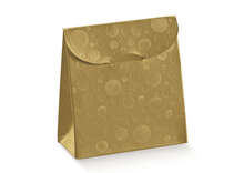 Geschenktasche Pappe Gold Einsteck-Veschluss : 