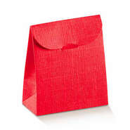 Geschenktasche Pappe rot Einsteck-Veschluss : Verpackung für feste