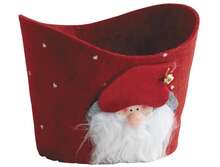Filzkorb oval rot 'Weihnachtsmännchen' : Verpackung für feste