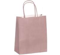 Sac papier Poignées torsadées ROSE Poudré : Ladentaschen einkaufstaschen modetaschen