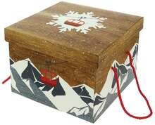 Boite carrée pliante "chalet" MM : Geschenkschachtel präsentbox