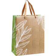 Kraft-Pappbeutel Motiv Naturblatt : Ladentaschen einkaufstaschen modetaschen