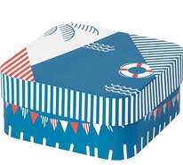 Coffret carton carré décor la Mer  : Geschenkschachtel präsentbox