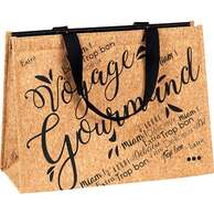 Sac isotherme liège décor "voyage Gourmand "  : Ladentaschen einkaufstaschen modetaschen