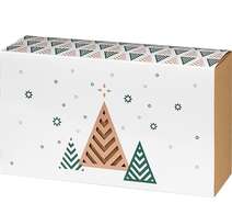 Coffret carton kraft rectangle fourreau "bonnes fêtes " : Verpackung für feste