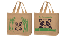 Sacs cabas jute " Bambou panda  "  : Ladentaschen einkaufstaschen modetaschen
