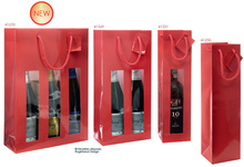 Geschenktasche 1/2/3-Flaschen rot Glanzlack : Verpackung fur flaschen und regionalprodukte