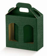 Geschenkschachtel Karton grün 2 Gefässe H.12 cm : Verpackung für einmachgläser konfitürenglas preserve