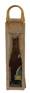 Geschenktasche Jute 1-Flasche 37.5 cl m. Fenster u. Rattangriffen - 250 St. : Verpackung fur flaschen und regionalprodukte
