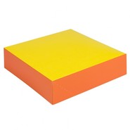 Tortenkarton 4-eckig knall orange-gelb Höhe 5 cm : Geschenkschachtel präsentbox