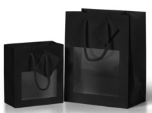 Kauf Geschenktasche schwarz mit Fenster