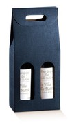 Flaschenkarton dunkelblau 2-Flaschen stehend 'Milano' : Verpackung fur flaschen und regionalprodukte