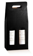 Flaschenkarton schwarz 2-Flaschen stehend 'Milano' : Verpackung fur flaschen und regionalprodukte