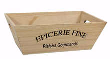 Geschenkkiste Holz viereckig 'Epicerie Fine' : Korb geschenkkorb präsentierungskorb