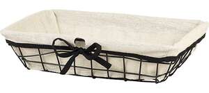 Produktbild Metallkorb 4eckig schwarz m. Stoff