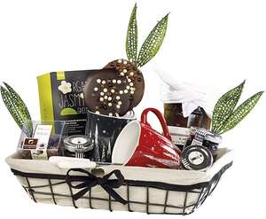 Produktbild Metallkorb 4eckig schwarz m. Stoff