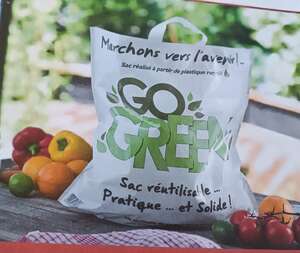 Produktbild Einkaufsbeutel Plastik mit weichen Griffen "GoGreen"