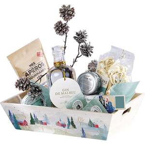 Produktbild Rechteckiger Holzkorb aus der „Snowy Countryside“-Kollektion