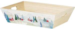 Produktbild Rechteckiger Holzkorb aus der „Snowy Countryside“-Kollektion