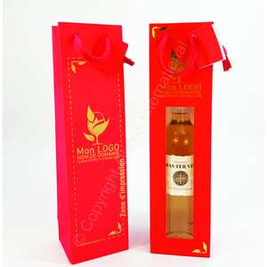 Produktbild Rote Flaschentasche mit Aufdruck