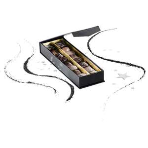 Produktbild Rechteckige Pappschachtel mit 2 Reihen Pralinen