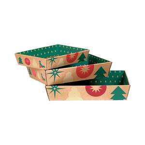 Produktbild Rechteckiger Pappkorb WEIHNACHTSNATUR