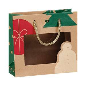 Produktbild Kraftpapiertüte WEIHNACHTEN NATUR Fenster