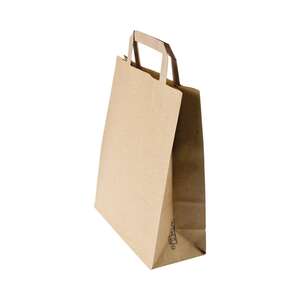 Produktbild Kraftpapier-Tragetaschen mit flachen Henkeln