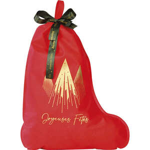 Produktbild PP-Vliestasche in Nikolausstiefel-Form Rot/Gold